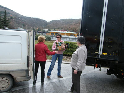 L'arrivo delle donazioni.