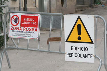 L'Aquila: le zone rosse.