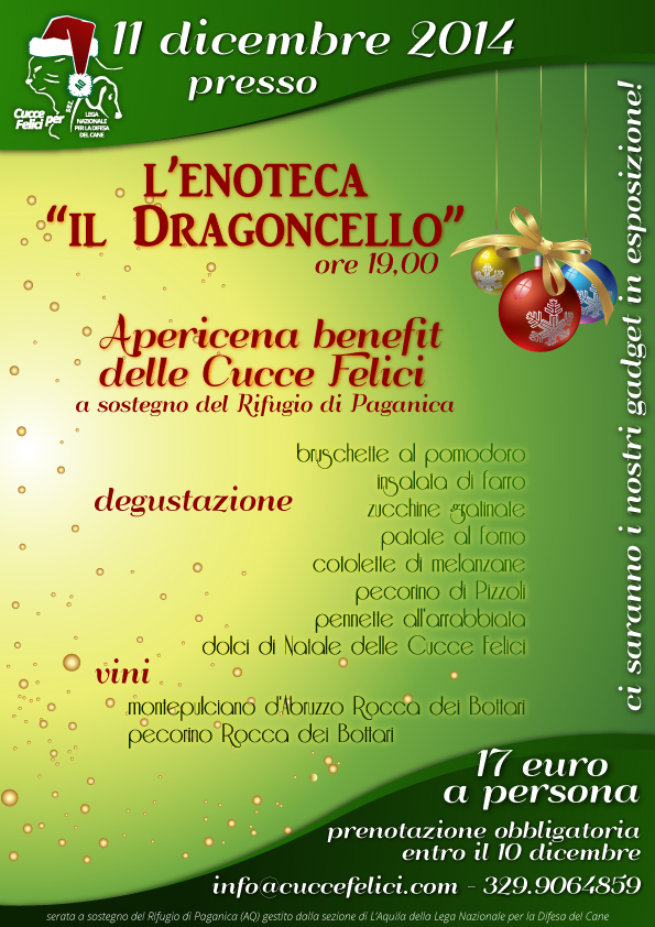 Apericena benefit Lega del Cane L'Aquila 2014